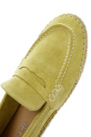 Women's Yellow Suede Leather Espadrille | Derimod Women's Yellow Suede Leather Espadrille | Derimod