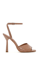 Kadın Pembe Bilekten Bantlı İnce Topuklu Deri Sandalet | Derimod Kadın Pembe Bilekten Bantlı İnce Topuklu Deri Sandalet | Derimod