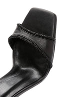 Women's Black Ankle Strap High Heel Leather Sandals | Derimod Women's Black Ankle Strap High Heel Leather Sandals | Derimod