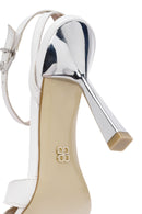 Women's White Ankle Strap Thin Heeled Leather Sandals | Derimod Women's White Ankle Strap Thin Heeled Leather Sandals | Derimod