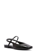 Women's Black Slingback Leather Ballerinas | Derimod Women's Black Slingback Leather Ballerinas | Derimod