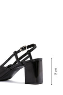 Women's Black Open-Back Heeled Leather Shoes | Derimod Women's Black Open-Back Heeled Leather Shoes | Derimod