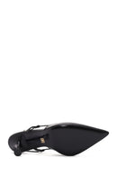 Women's Black Open-Back Heeled Leather Shoes | Derimod Women's Black Open-Back Heeled Leather Shoes | Derimod