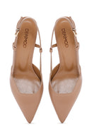 Kadın Pembe Arkası Açık Topuklu Deri Ayakkabı | Derimod Kadın Pembe Arkası Açık Topuklu Deri Ayakkabı | Derimod