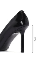 Kadın Siyah İnce Topuklu Rugan Deri Stiletto | Derimod Kadın Siyah İnce Topuklu Rugan Deri Stiletto | Derimod