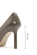 Kadın Vizon İnce Topuklu Rugan Deri Stiletto | Derimod Kadın Vizon İnce Topuklu Rugan Deri Stiletto | Derimod