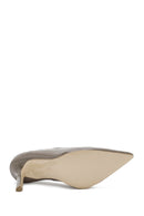 Kadın Vizon İnce Topuklu Rugan Deri Stiletto | Derimod Kadın Vizon İnce Topuklu Rugan Deri Stiletto | Derimod