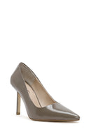 Kadın Vizon İnce Topuklu Rugan Deri Stiletto | Derimod Kadın Vizon İnce Topuklu Rugan Deri Stiletto | Derimod