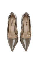 Women's Mink Thin Heels Patent Leather Stiletto | Derimod Women's Mink Thin Heels Patent Leather Stiletto | Derimod