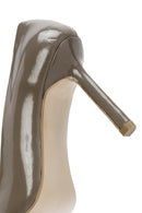 Kadın Vizon İnce Topuklu Rugan Deri Stiletto | Derimod Kadın Vizon İnce Topuklu Rugan Deri Stiletto | Derimod