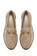 Kadın Vizon Süet Deri Maskülen Loafer | Derimod Kadın Vizon Süet Deri Maskülen Loafer | Derimod