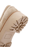 Women's Beige Thick Soled Suede Leather Masculine Loafer | Derimod Women's Beige Thick Soled Suede Leather Masculine Loafer | Derimod