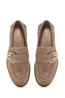 Women's Mink Suede Leather Loafer | Derimod Women's Mink Suede Leather Loafer | Derimod