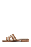 Kadın Taba Desenli Deri Terlik | Derimod Kadın Taba Desenli Deri Terlik | Derimod