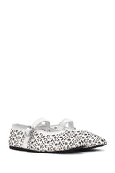 Women's White Strap Leather Ballerinas | Derimod Women's White Strap Leather Ballerinas | Derimod