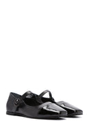 Women's Black Banded Leather Ballerinas | Derimod Women's Black Banded Leather Ballerinas | Derimod