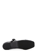 Women's Black Banded Leather Ballerinas | Derimod Women's Black Banded Leather Ballerinas | Derimod