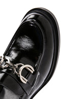 Women's Black Thick Heeled Leather Masculine Loafer | Derimod Women's Black Thick Heeled Leather Masculine Loafer | Derimod