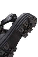 Kadın Siyah Bilekten Bantlı Deri Sandalet | Derimod Kadın Siyah Bilekten Bantlı Deri Sandalet | Derimod