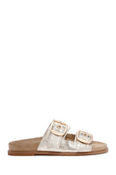 Kadın Altın Tokalı Deri Terlik | Derimod Kadın Altın Tokalı Deri Terlik | Derimod