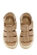 Women's Brown Thick Soled Suede Leather Sandals | Derimod Women's Brown Thick Soled Suede Leather Sandals | Derimod