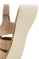 Women's Brown Thick Soled Suede Leather Sandals | Derimod Women's Brown Thick Soled Suede Leather Sandals | Derimod