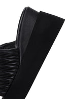 Kadın Siyah Dolgu Topuklu Deri Terlik | Derimod Kadın Siyah Dolgu Topuklu Deri Terlik | Derimod