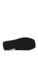 Kadın Siyah Dolgu Topuklu Deri Terlik | Derimod Kadın Siyah Dolgu Topuklu Deri Terlik | Derimod