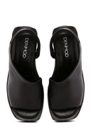 Women's Black Wedge Heeled Leather Sandals | Derimod Women's Black Wedge Heeled Leather Sandals | Derimod