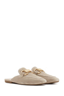 Kadın Bej Süet Deri Terlik | Derimod Kadın Bej Süet Deri Terlik | Derimod