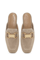 Kadın Bej Süet Deri Terlik | Derimod Kadın Bej Süet Deri Terlik | Derimod