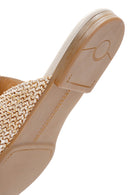 Kadın Bej Hasır Deri Terlik | Derimod Kadın Bej Hasır Deri Terlik | Derimod