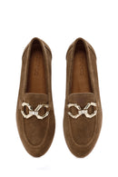 Women's Tan Suede Leather Masculine Loafer | Derimod Women's Tan Suede Leather Masculine Loafer | Derimod