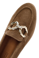 Women's Tan Suede Leather Masculine Loafer | Derimod Women's Tan Suede Leather Masculine Loafer | Derimod