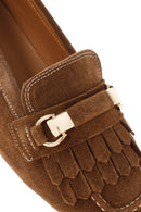 Kadın Taba Püsküllü Süet Deri Maskülen Loafer | Derimod Kadın Taba Püsküllü Süet Deri Maskülen Loafer | Derimod