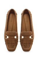 Kadın Taba Püsküllü Süet Deri Maskülen Loafer | Derimod Kadın Taba Püsküllü Süet Deri Maskülen Loafer | Derimod