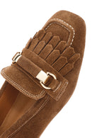 Kadın Taba Püsküllü Süet Deri Maskülen Loafer | Derimod Kadın Taba Püsküllü Süet Deri Maskülen Loafer | Derimod
