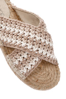 Women's Beige Knitted Espadrille Slippers | Derimod Women's Beige Knitted Espadrille Slippers | Derimod