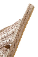 Women's Beige Knitted Espadrille Slippers | Derimod Women's Beige Knitted Espadrille Slippers | Derimod