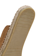 Women's Tan Suede Leather Espadrille Slippers | Derimod Women's Tan Suede Leather Espadrille Slippers | Derimod