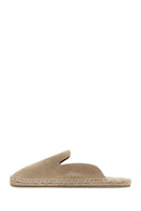 Kadın Bej Süet Deri Espadril Terlik | Derimod Kadın Bej Süet Deri Espadril Terlik | Derimod