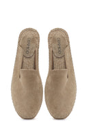 Kadın Bej Süet Deri Espadril Terlik | Derimod Kadın Bej Süet Deri Espadril Terlik | Derimod