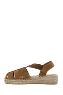 Women's Tan Suede Leather Espadrille | Derimod Women's Tan Suede Leather Espadrille | Derimod