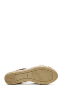 Women's Tan Suede Leather Espadrille | Derimod Women's Tan Suede Leather Espadrille | Derimod