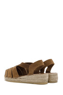 Women's Tan Suede Leather Espadrille | Derimod Women's Tan Suede Leather Espadrille | Derimod