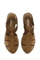 Women's Tan Suede Leather Espadrille | Derimod Women's Tan Suede Leather Espadrille | Derimod