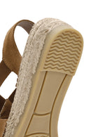 Women's Tan Suede Leather Espadrille | Derimod Women's Tan Suede Leather Espadrille | Derimod