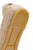 Kadın Bej Süet Deri Espadril Sandalet | Derimod Kadın Bej Süet Deri Espadril Sandalet | Derimod