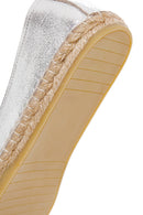 Women's Silver Leather Espadrille | Derimod Women's Silver Leather Espadrille | Derimod