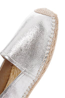 Kadın Gümüş Deri Espadril | Derimod Kadın Gümüş Deri Espadril | Derimod